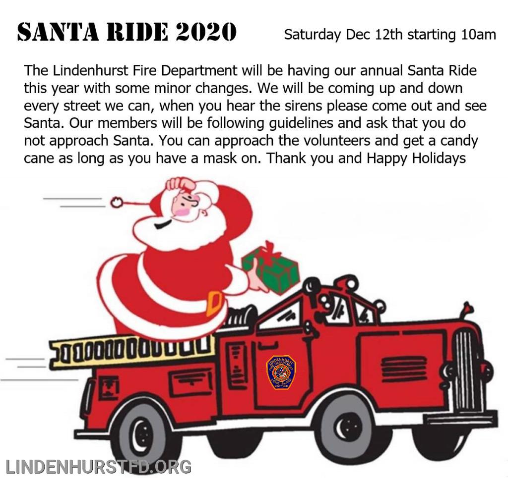 Santa Ride 2020 Lindenhurst Fire Department